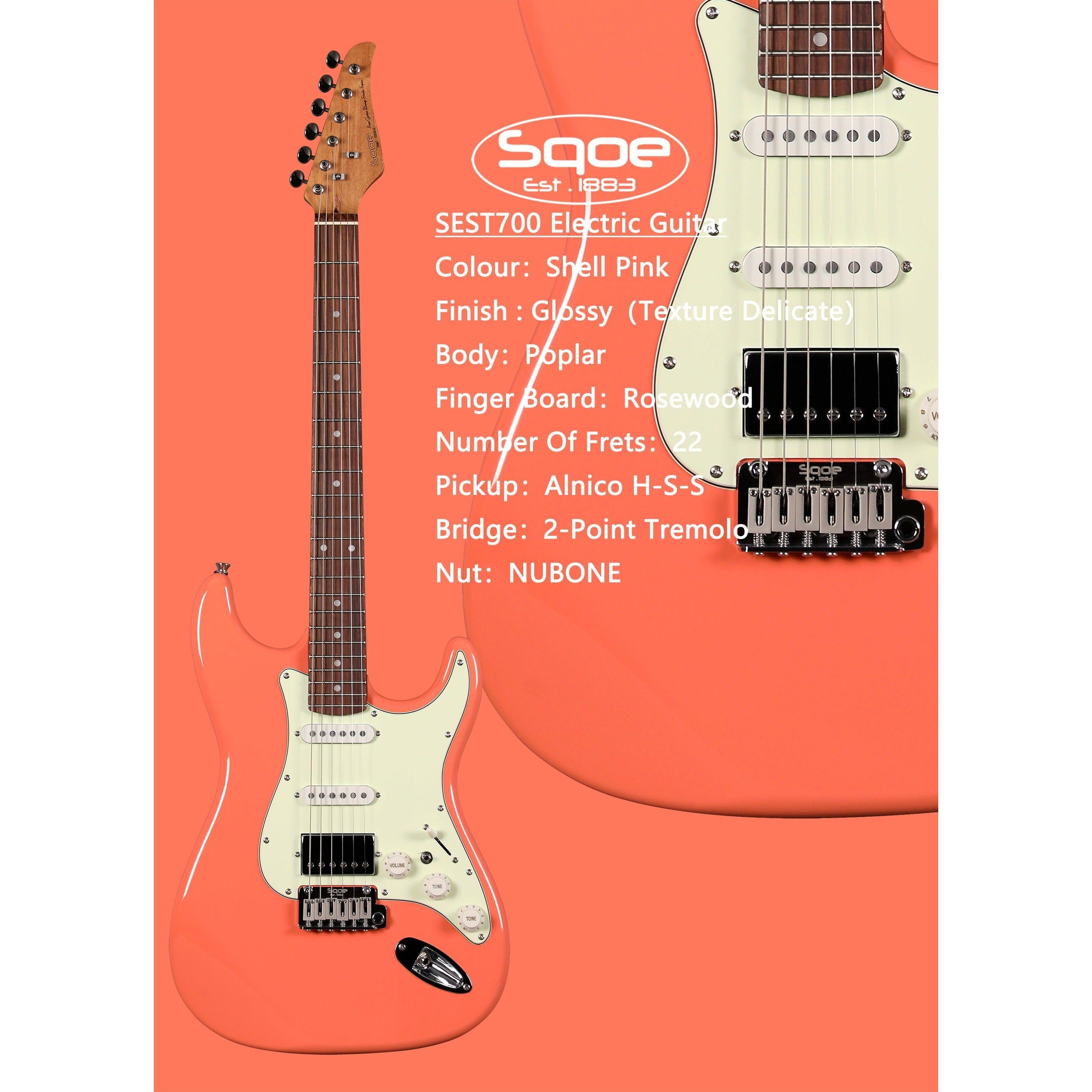 Đàn Guitar Điện Sqoe SEST700-Mai Nguyên Music