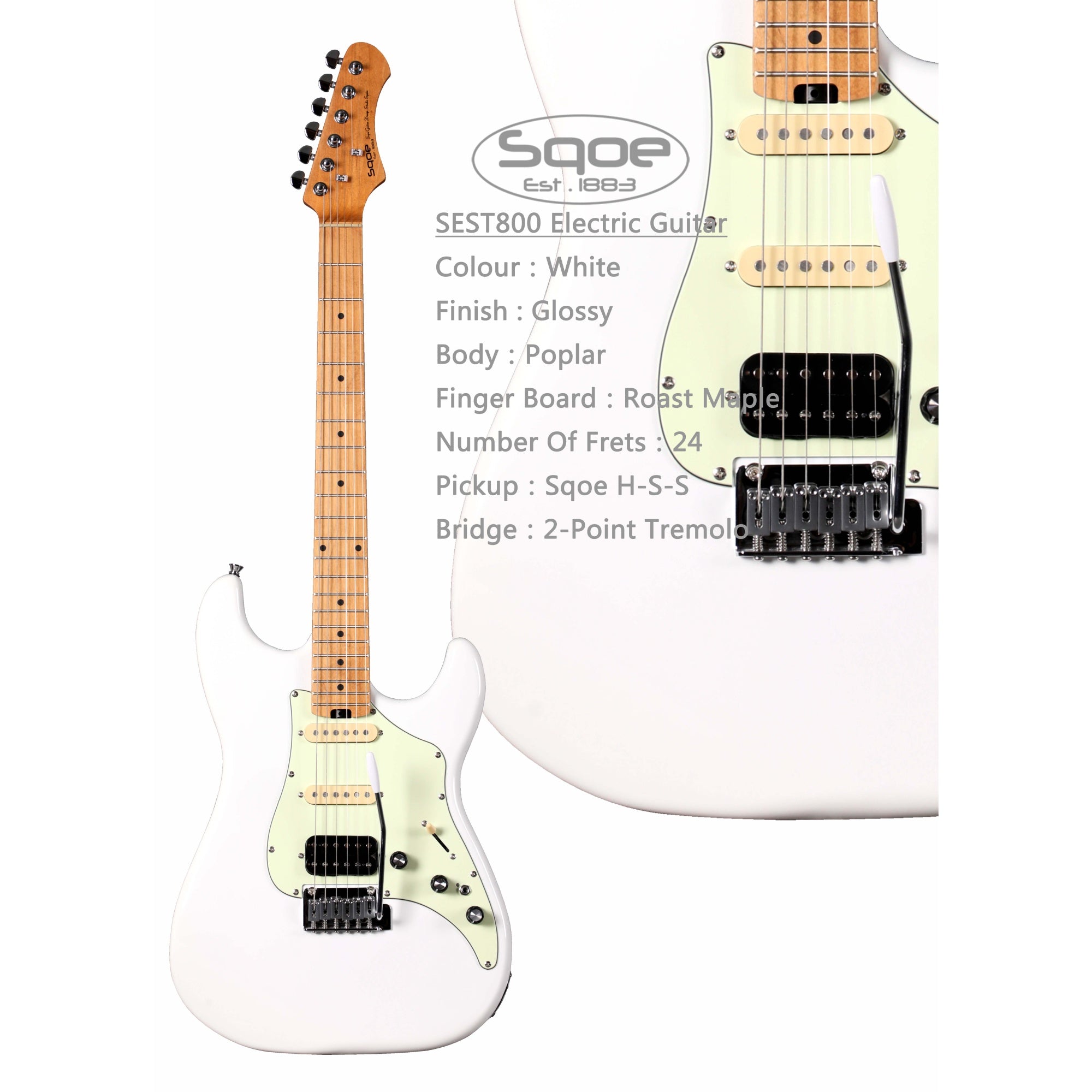 Đàn Guitar Điện Sqoe SEST800 Stratocaster-Mai Nguyên Music