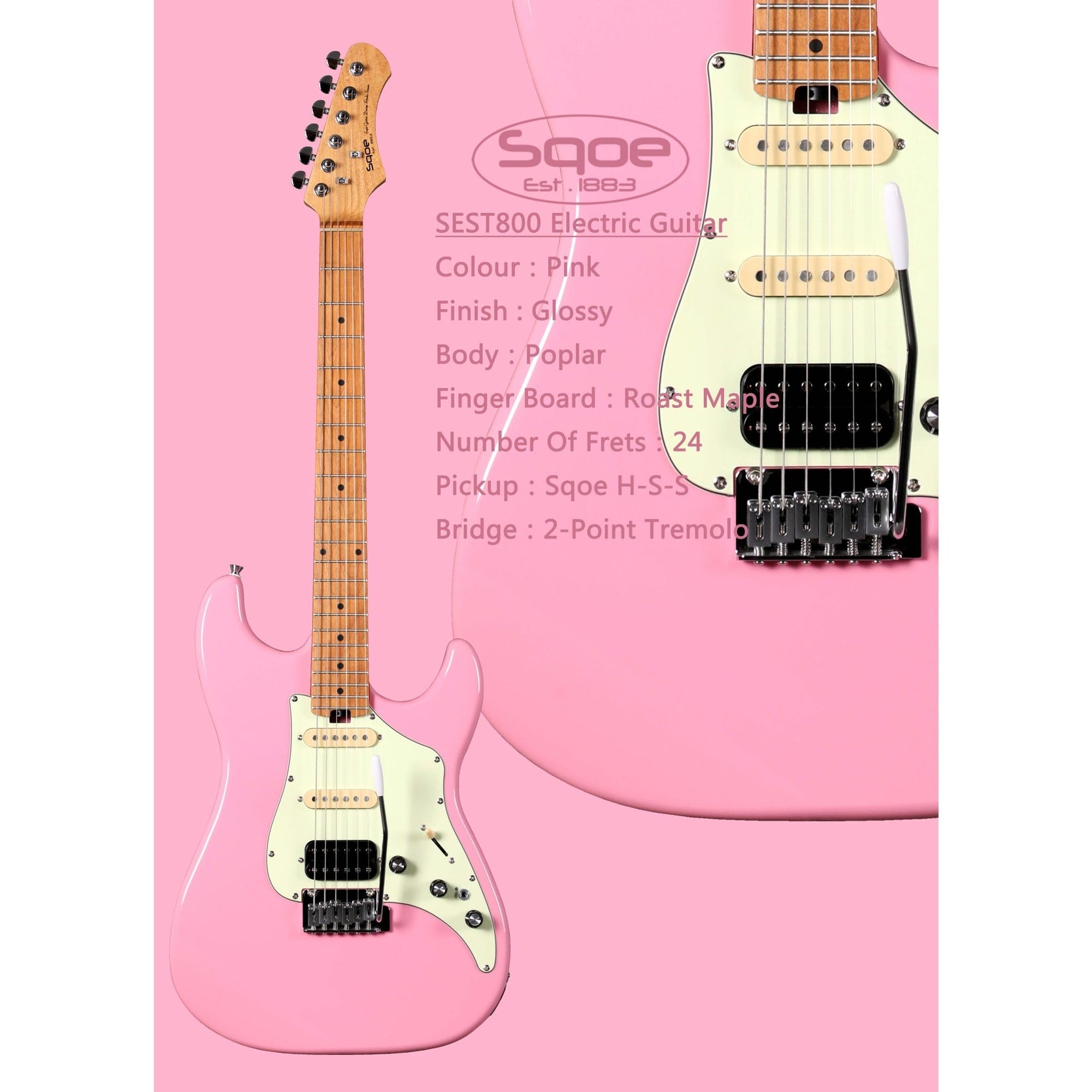 Đàn Guitar Điện Sqoe SEST800 Stratocaster-Mai Nguyên Music