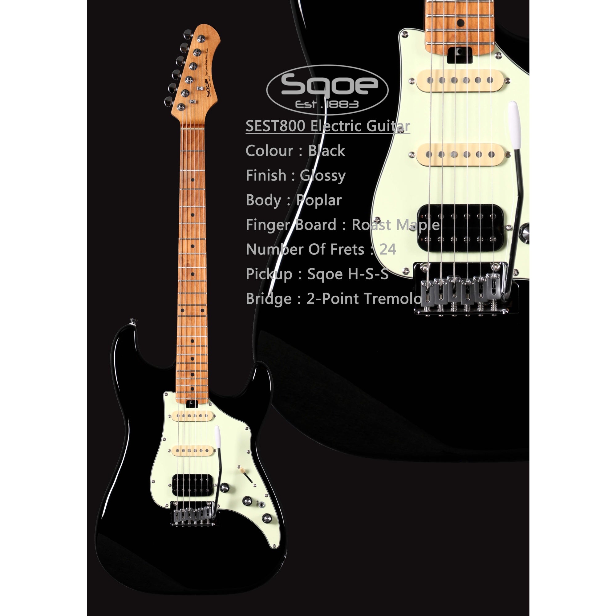 Đàn Guitar Điện Sqoe SEST800 Stratocaster-Mai Nguyên Music
