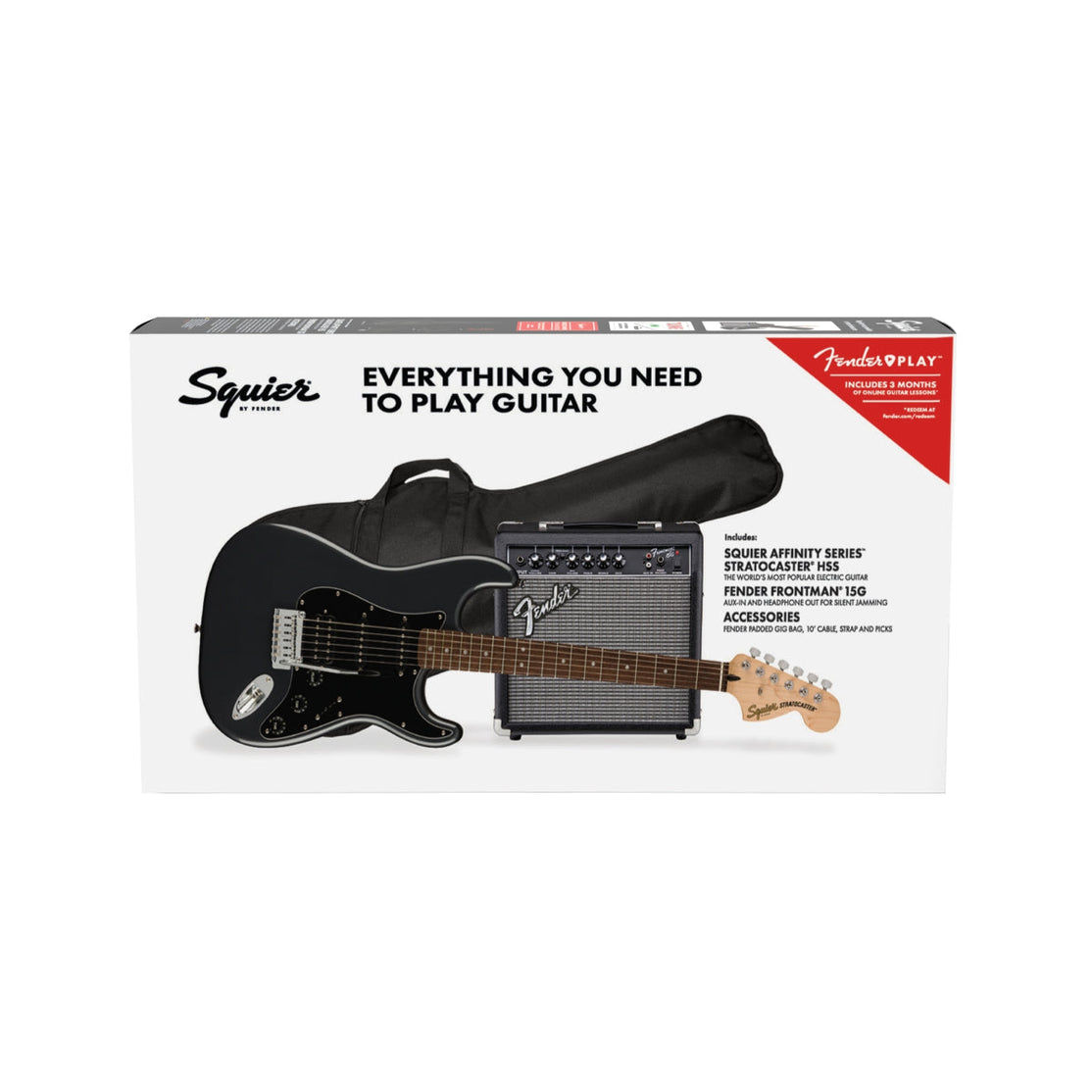 Đàn Guitar Điện Squier Affinity Series Stratocaster HSS Pack, Laurel Fingerboard, Charcoal Frost Metallic-Mai Nguyên Music