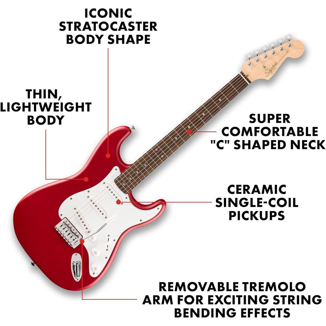 Đàn Guitar Điện Squier Debut Stratocaster SSS, Laurel Fingerboard-Mai Nguyên Music