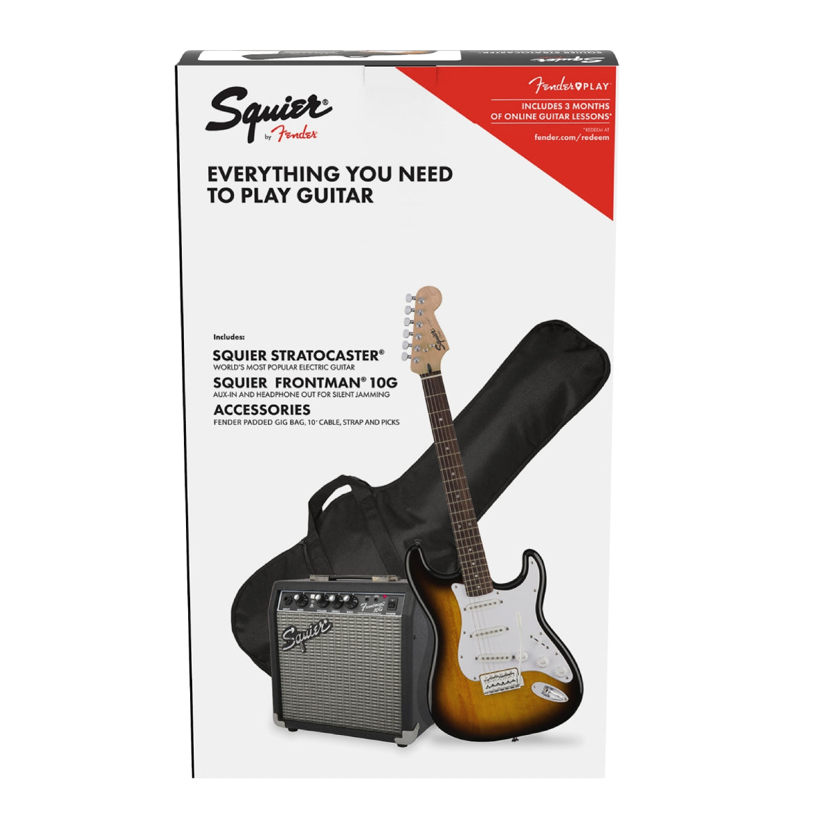 Đàn Guitar Điện Squier Stratocaster Pack, Laurel Fingerboard, Brown Sunburst-Mai Nguyên Music