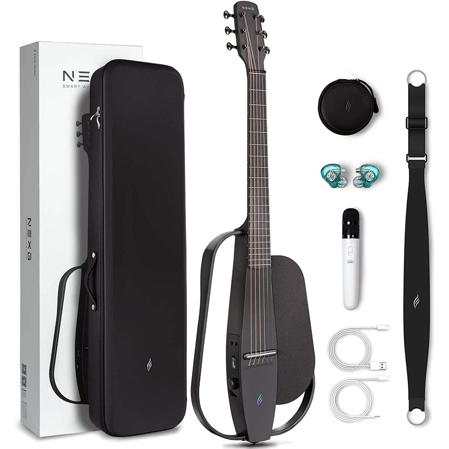 Đàn Guitar Silent Acoustic Enya NEXG Deluxe, Black-Mai Nguyên Music
