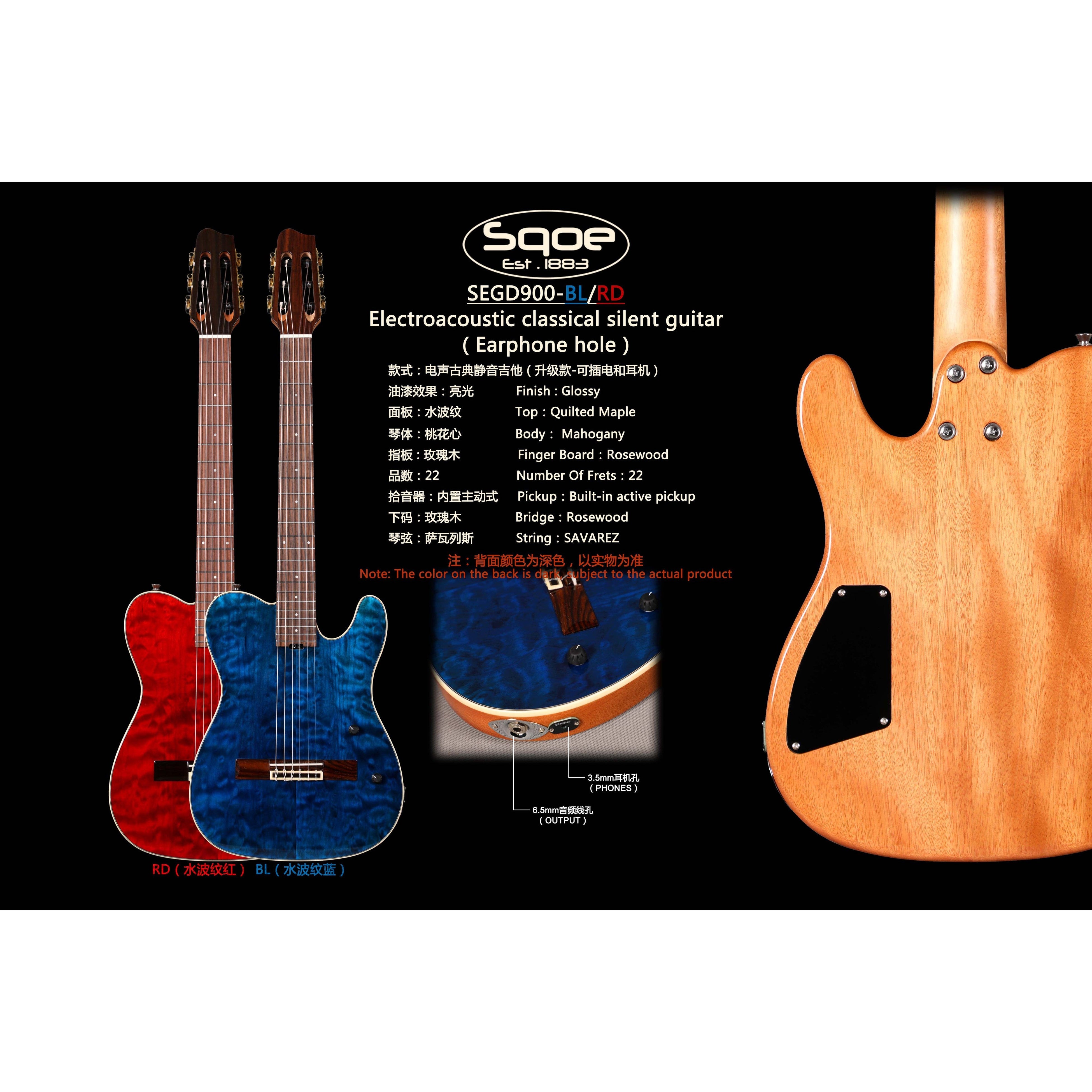 Đàn Guitar Silent Classic Sqoe SEGD900-Mai Nguyên Music