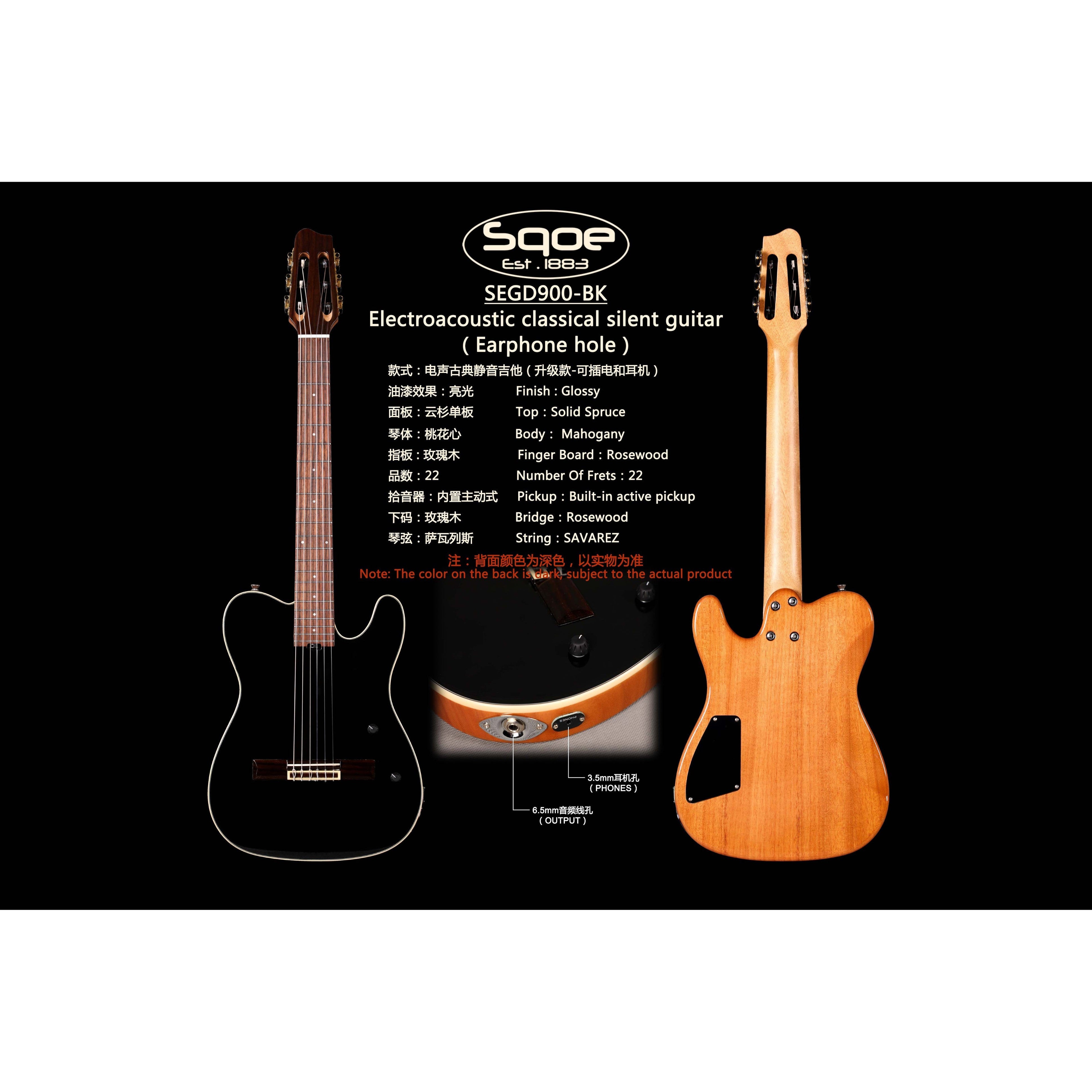 Đàn Guitar Silent Classic Sqoe SEGD900-Mai Nguyên Music