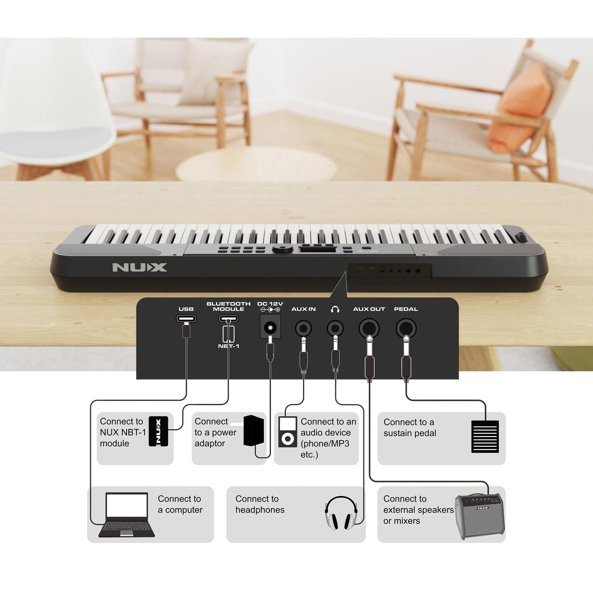 Đàn Keyboard Portable Nux NEK-100-Mai Nguyên Music