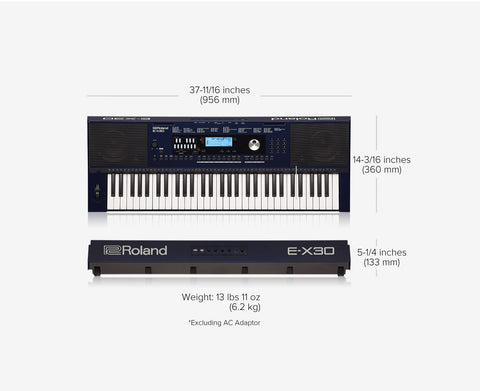 Đàn Organ Roland E-X30 61-Key - Kích thước