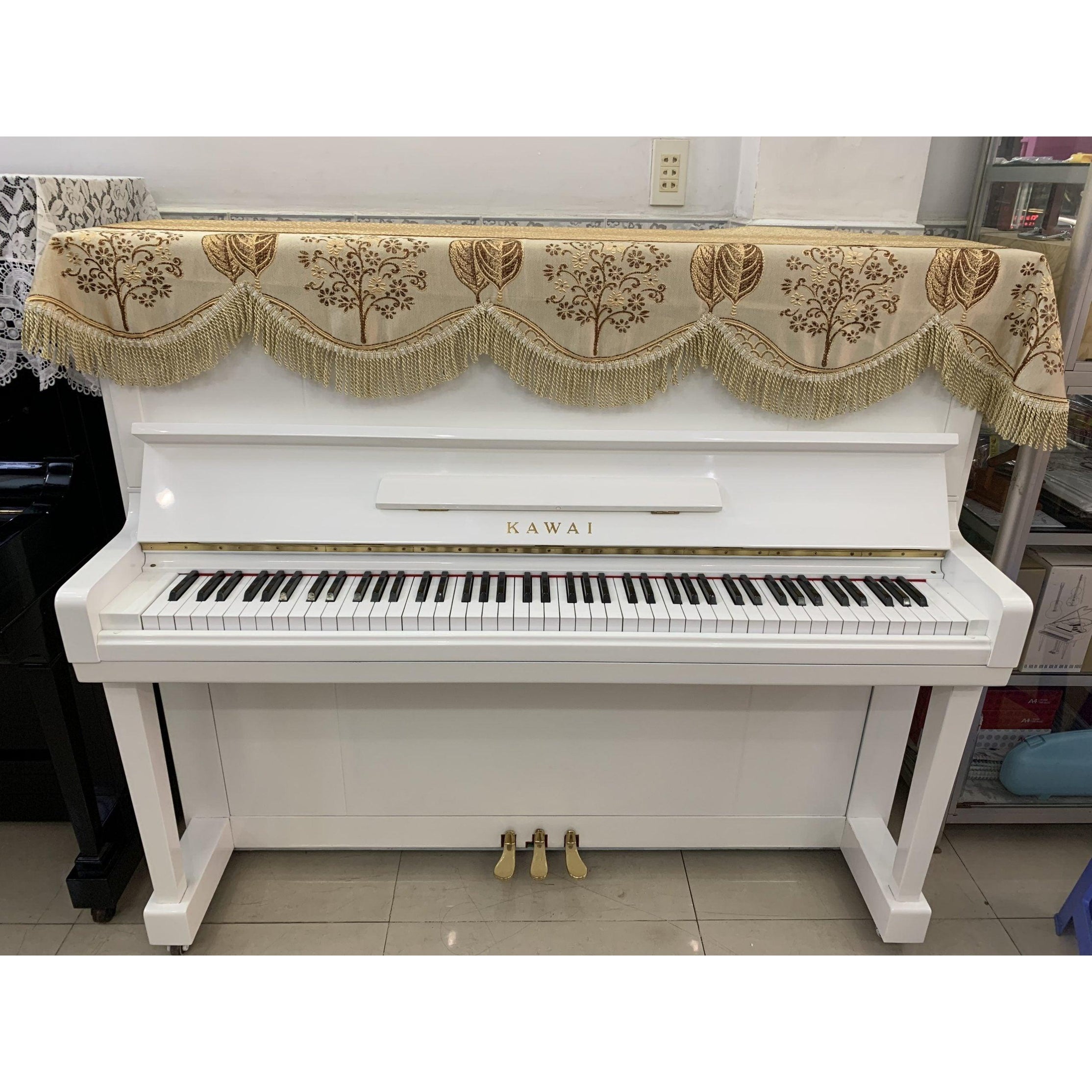Đàn Piano Upright Kawai K-20 White - Qua Sử Dụng-Mai Nguyên Music