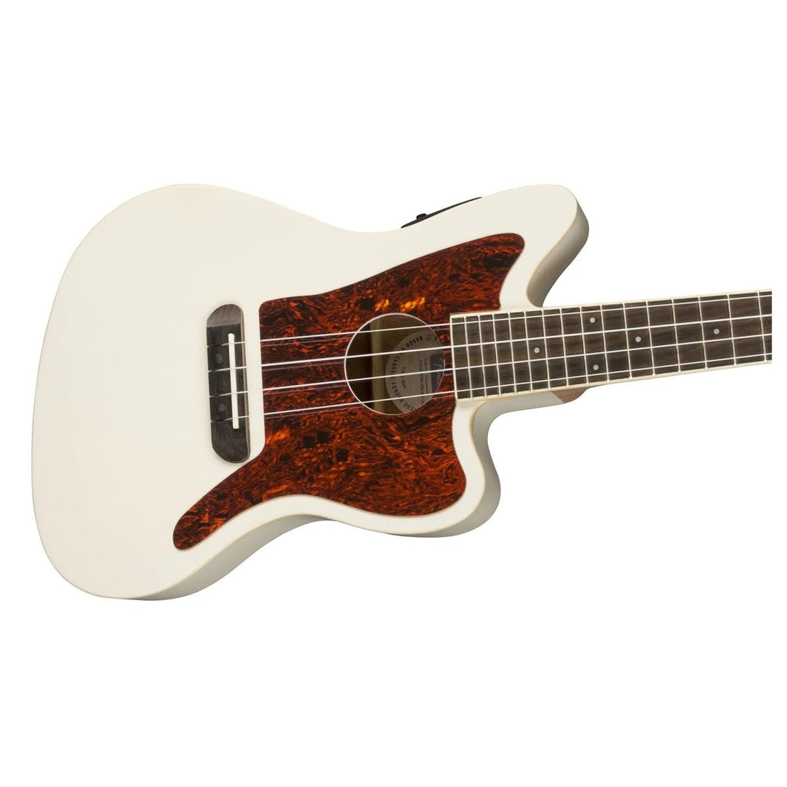 Đàn Ukulele Concert Fender Fullerton Jazzmaster FB Walnut, Olympic White-Mai Nguyên Music
