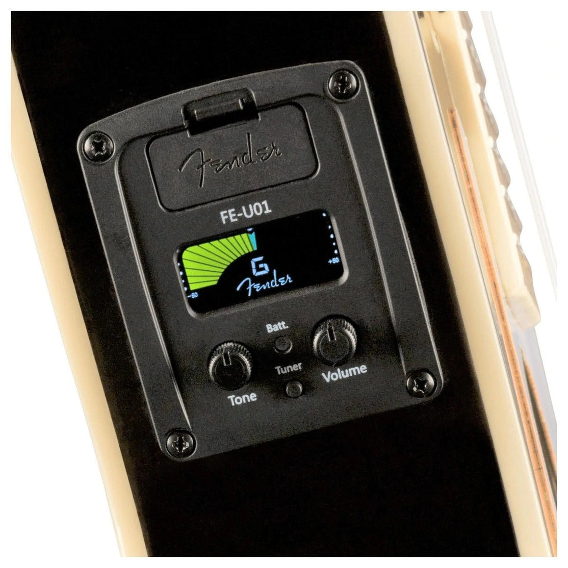 Đàn Ukulele Concert Fender Fullerton Strat FB Walnut, Black-Mai Nguyên Music