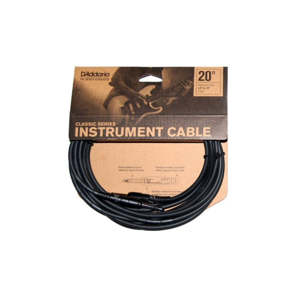 Dây Cáp Kết Nối D'Addario PW-CGT-20 20 Classic Series Instrument, Straight-Mai Nguyên Music