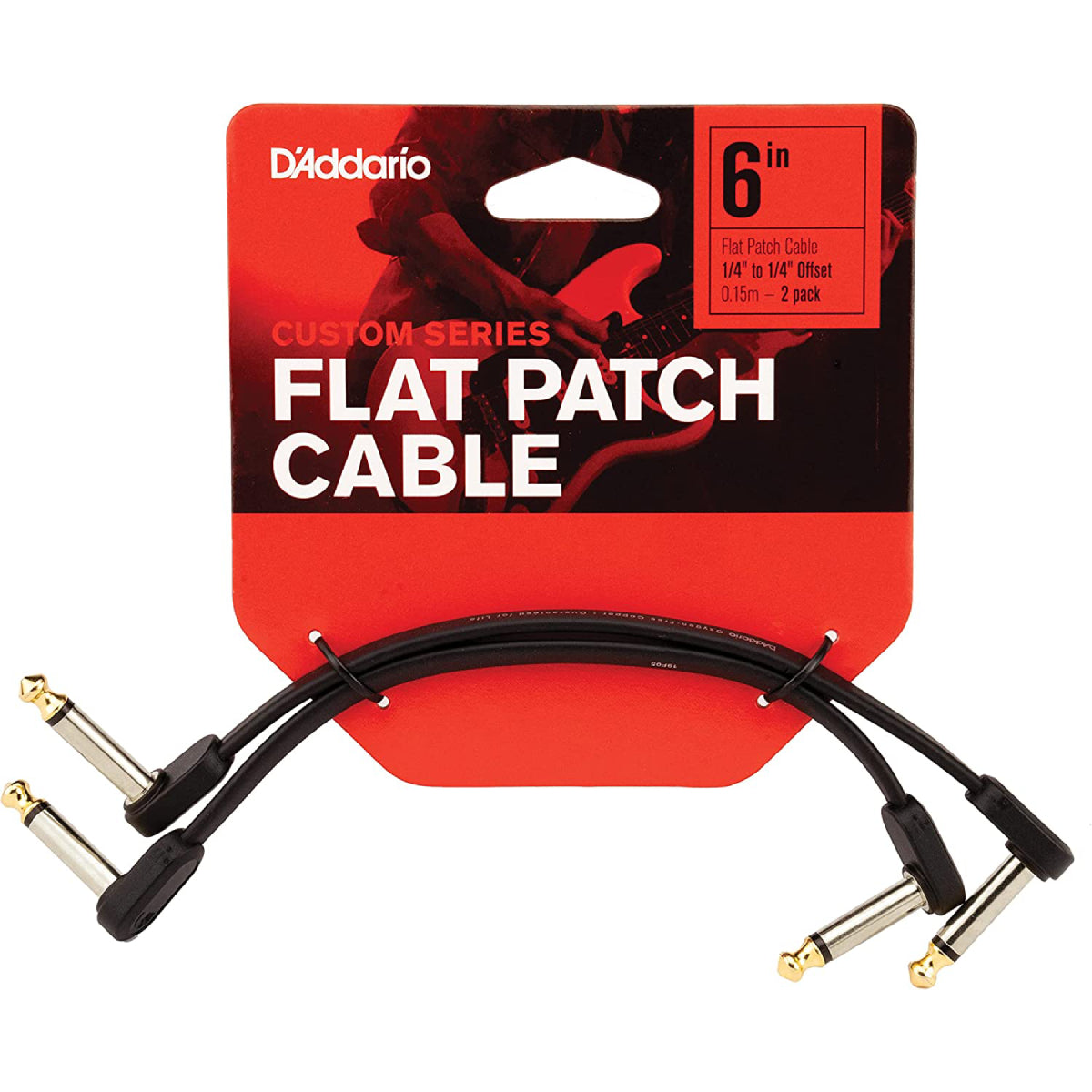Dây Cáp Kết Nối D'addario PW-FPRR-206OS Offset Right Angle to Right Angle Flat Patch, 6-Inch, Twin-Pack-Mai Nguyên Music