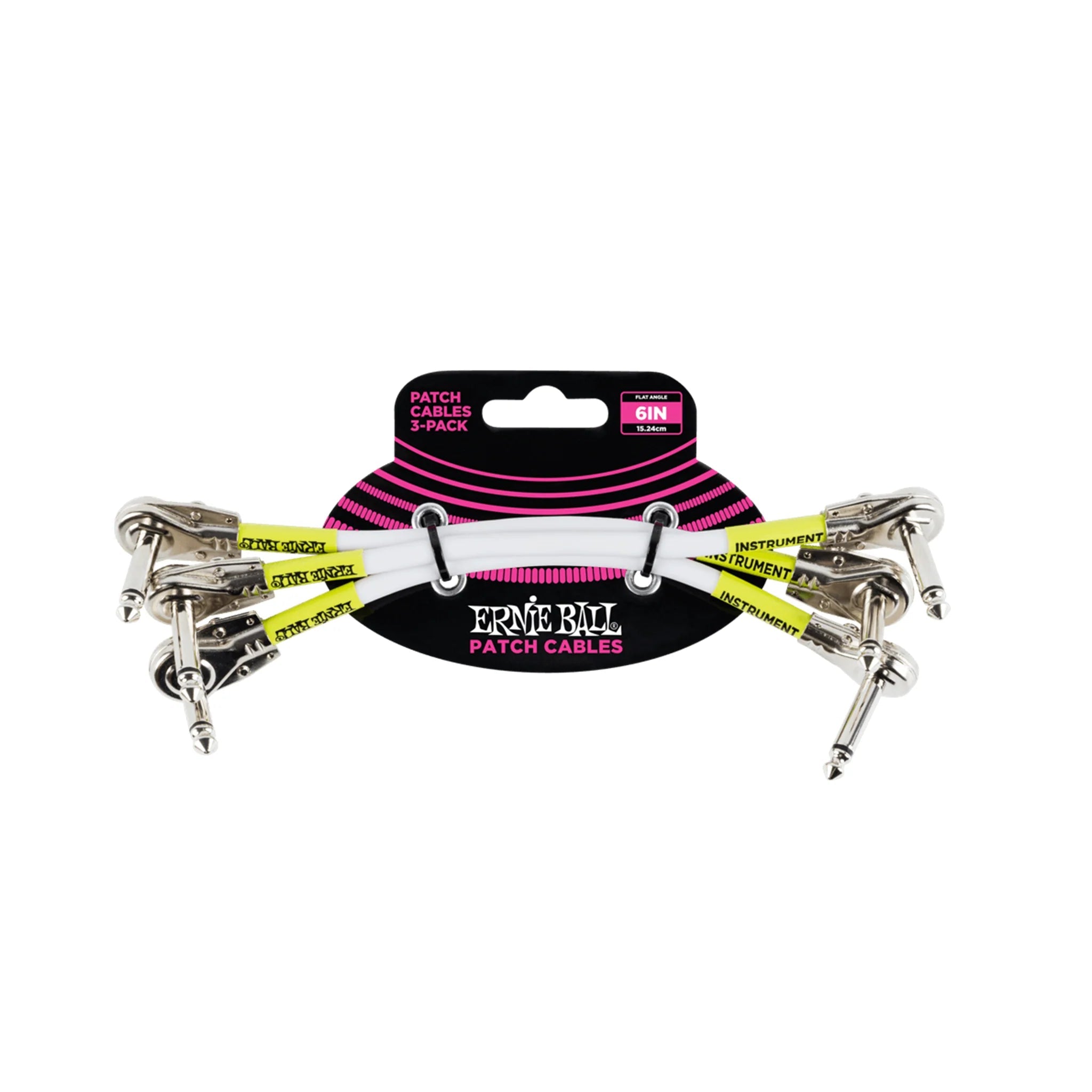 Dây Cáp Kết Nối Ernie Ball Flat Angle Patch Cable, 6 Inch (3 Sợi)