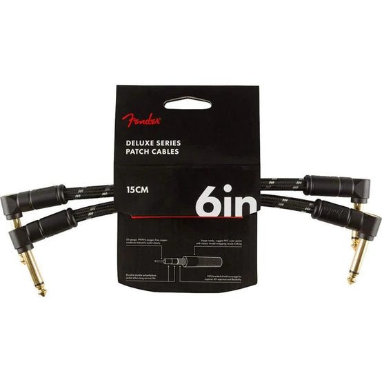 Dây Cáp Kết Nối Fender Deluxe Series Patch, Black Tweed, 2 Pack-Mai Nguyên Music