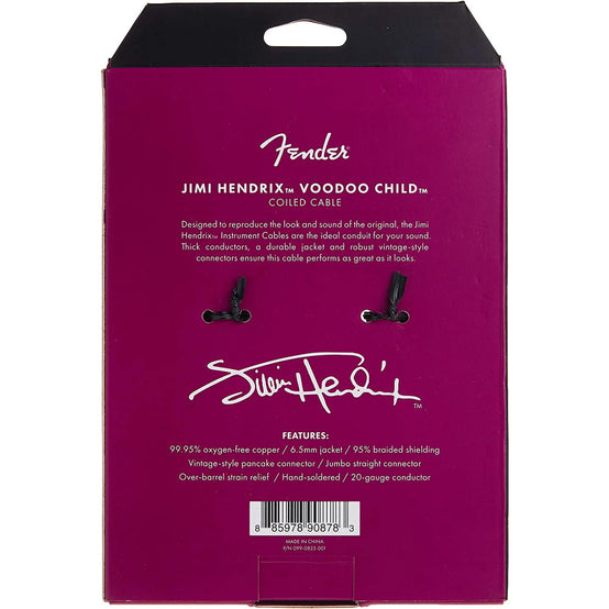 Dây Cáp Kết Nối Guitar Fender Jimi Hendrix Voodoo Child, Purple, 30ft-Mai Nguyên Music