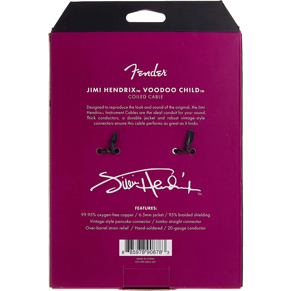 Dây Cáp Kết Nối Guitar Fender Jimi Hendrix Voodoo Child, Purple, 30ft-Mai Nguyên Music