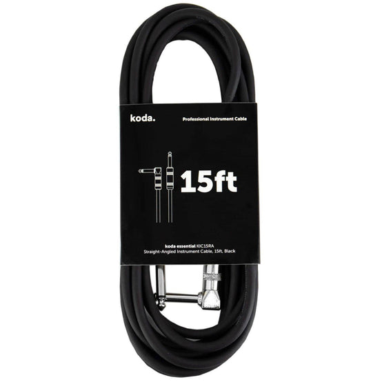 Dây Cáp Kết Nối Koda Essential KIC15RA Straight-Angled Instrument, 15ft, Black-Mai Nguyên Music
