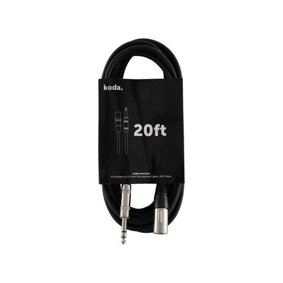 Dây Cáp Kết Nối Koda Essential XLR (Male) to 1/4inch Microphone, 20ft, Black-Mai Nguyên Music