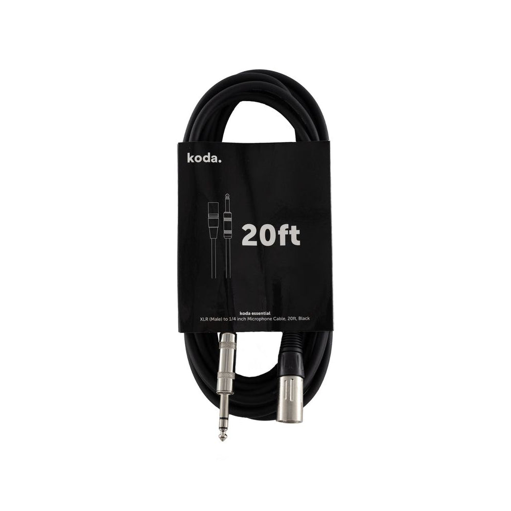 Dây Cáp Kết Nối Koda Essential XLR (Male) to 1/4inch Microphone, 20ft, Black-Mai Nguyên Music
