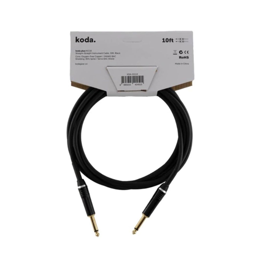 Dây Cáp Kết Nối Koda Plus KIC10 Straight-Straight Instrument, 10ft, Black-Mai Nguyên Music