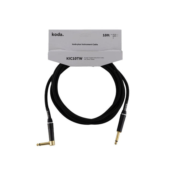Dây Cáp Kết Nối Koda Plus KIC10TW Straight-Angled Instrument, 10ft, Black Tweed-Mai Nguyên Music
