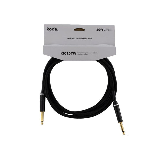 Dây Cáp Kết Nối Koda Plus KIC10TW Straight-Straight Instrument, 10ft, Black Tweed-Mai Nguyên Music