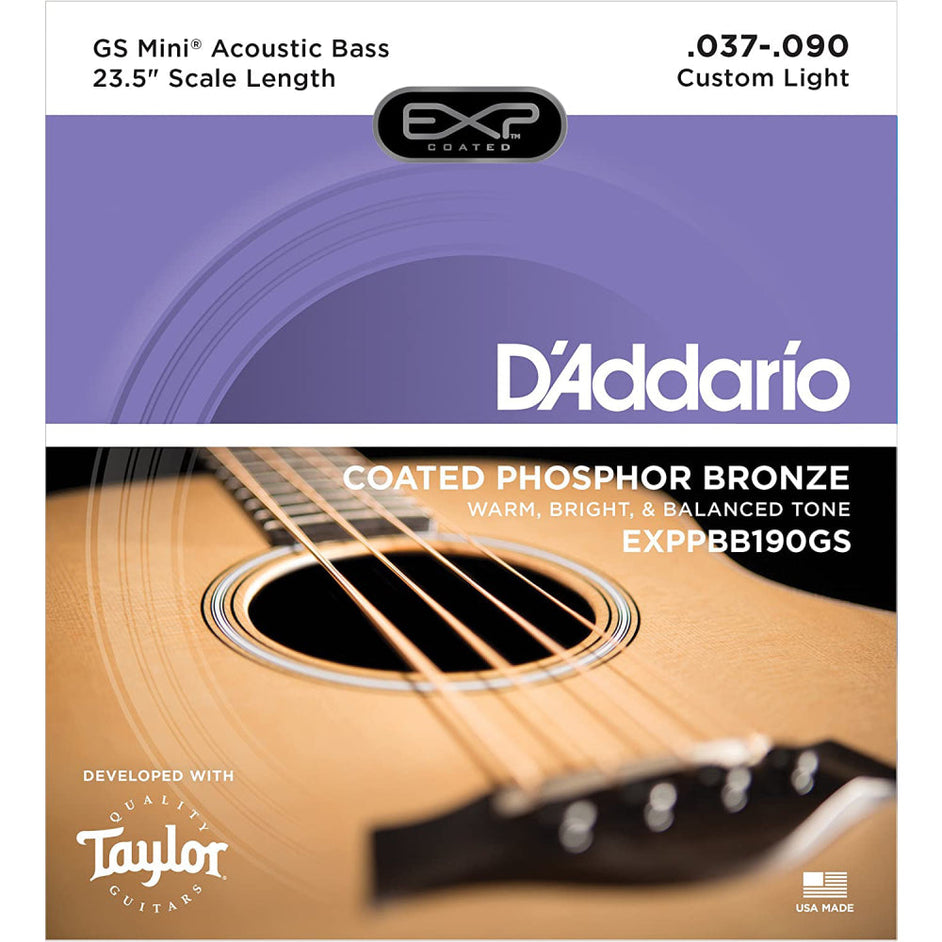 Dây Đàn Guitar Acoustic Bass D'Addario EXPPBB190GS Coated GS Mini, 37-90-Mai Nguyên Music