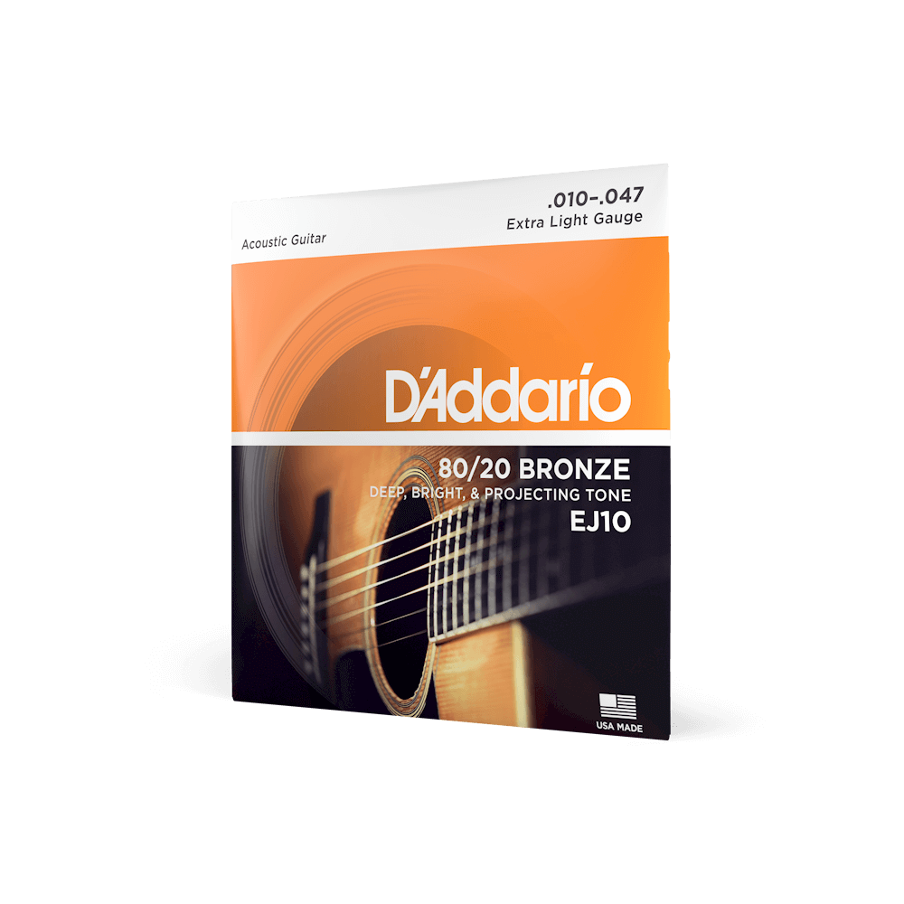 Dây Đàn Guitar Acoustic D'Addario EJ10 80/20 Bronze, Extra Light, 10-47-Mai Nguyên Music