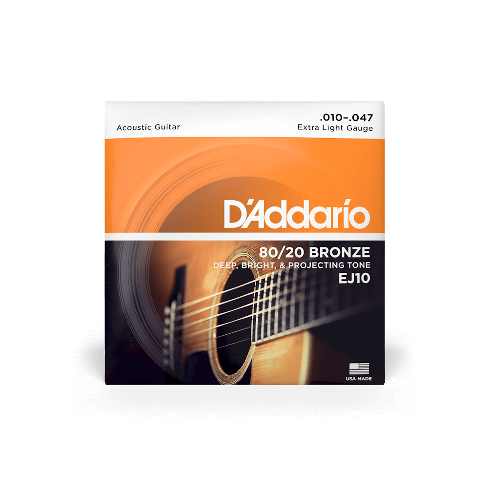 Dây Đàn Guitar Acoustic D'Addario EJ10 80/20 Bronze, Extra Light, 10-47-Mai Nguyên Music