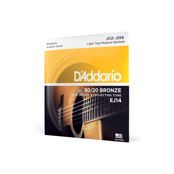 Dây Đàn Guitar Acoustic D'Addario EJ14 80/20 Bronze, Light Top/Medium Bottom/Bluegrass, 12-56-Mai Nguyên Music