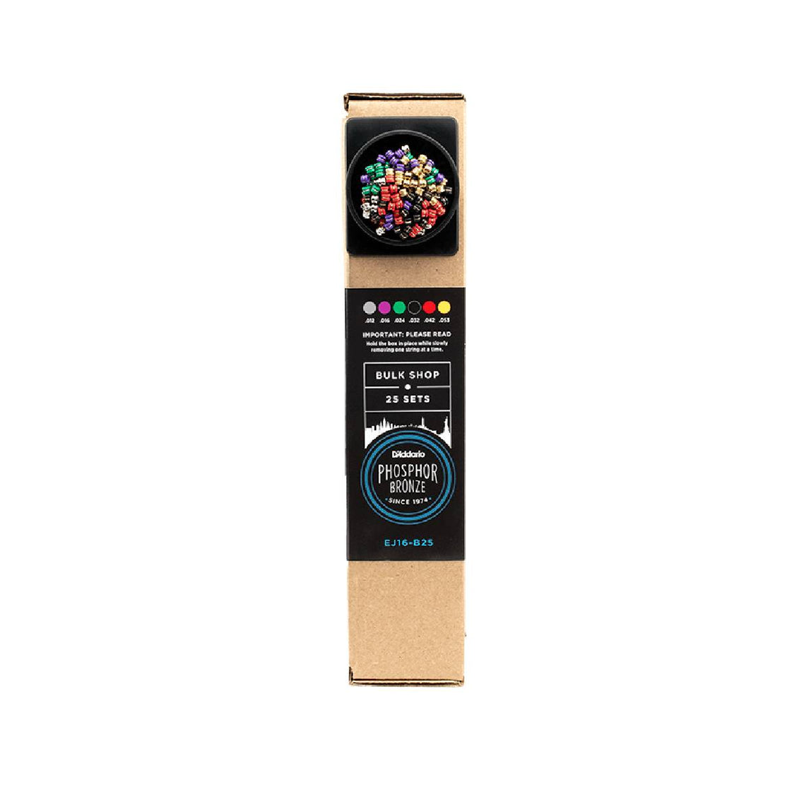 Dây Đàn Guitar Acoustic D'Addario EJ16-B25 Phosphor Bronze, Light, 12-53, Box of 25-Mai Nguyên Music