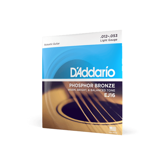 Dây Đàn Guitar Acoustic D'Addario EJ16 Phosphor Bronze, Light, 12-53-Mai Nguyên Music