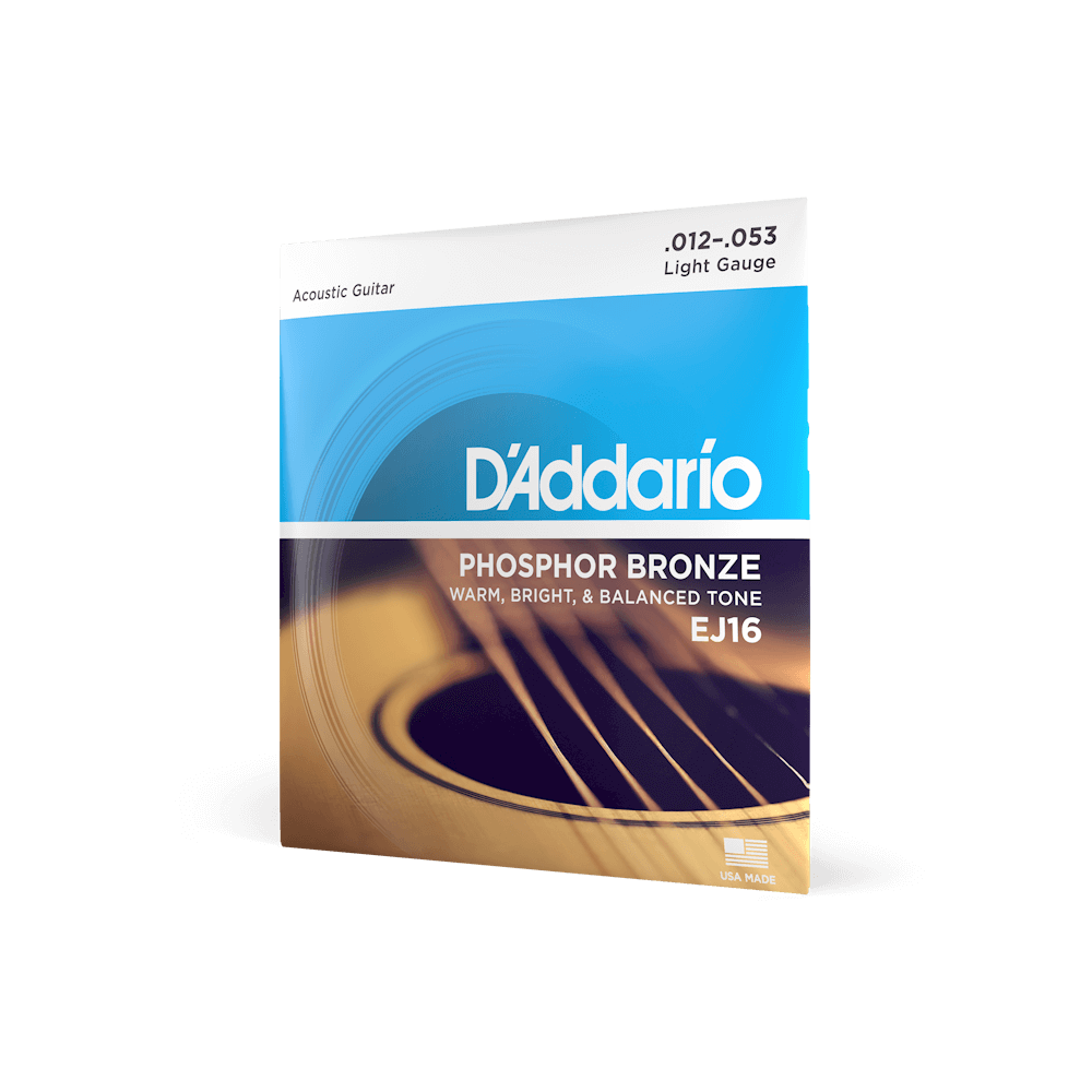 Dây Đàn Guitar Acoustic D'Addario EJ16 Phosphor Bronze, Light, 12-53-Mai Nguyên Music