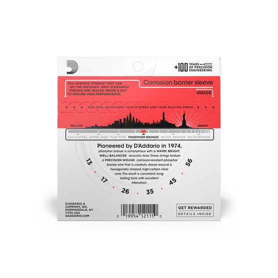 Dây Đàn Guitar Acoustic D'Addario EJ17 Phosphor Bronze, Medium, 13-56-Mai Nguyên Music