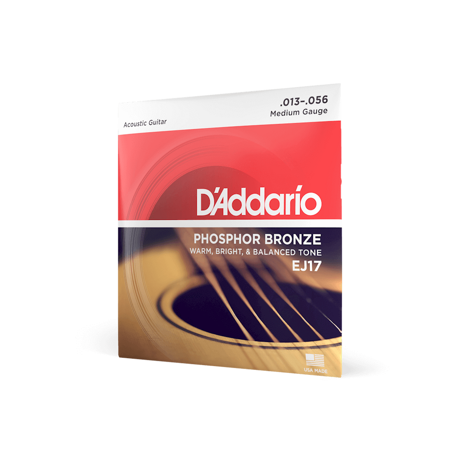 Dây Đàn Guitar Acoustic D'Addario EJ17 Phosphor Bronze, Medium, 13-56-Mai Nguyên Music