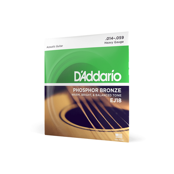 Dây Đàn Guitar Acoustic D'Addario EJ18 Phosphor Bronze, Heavy, 14-59-Mai Nguyên Music