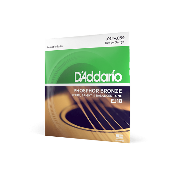 Dây Đàn Guitar Acoustic D'Addario EJ18 Phosphor Bronze, Heavy, 14-59-Mai Nguyên Music