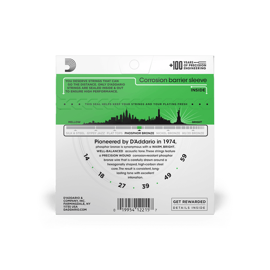 Dây Đàn Guitar Acoustic D'Addario EJ18 Phosphor Bronze, Heavy, 14-59-Mai Nguyên Music