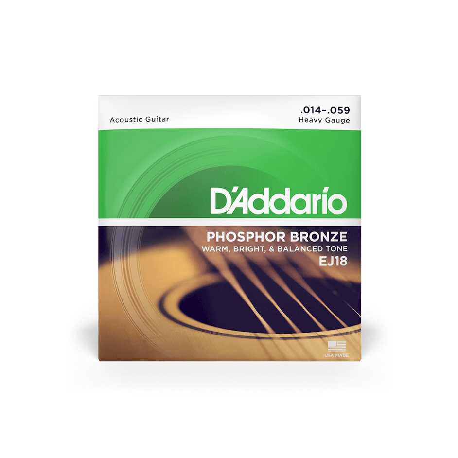 Dây Đàn Guitar Acoustic D'Addario EJ18 Phosphor Bronze, Heavy, 14-59-Mai Nguyên Music