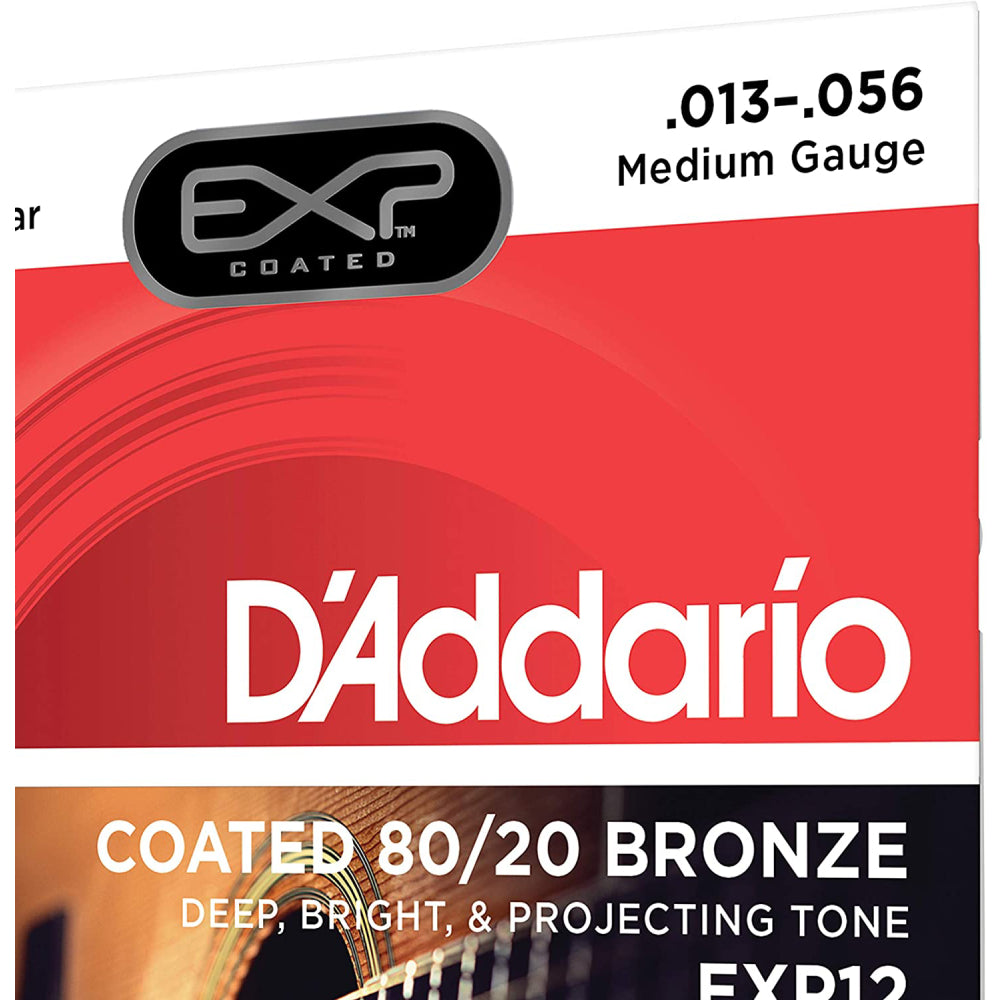 Dây Đàn Guitar Acoustic D'Addario EXP12 Coated 80/20 Bronze, Medium, 13-56-Mai Nguyên Music