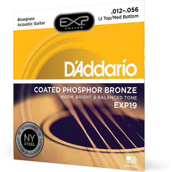 Dây Đàn Guitar Acoustic D'Addario EXP19 Coated Phosphor Bronze Bluegrass, 12-56-Mai Nguyên Music