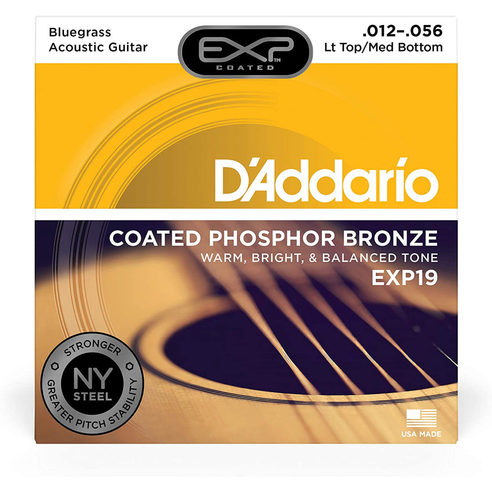 Dây Đàn Guitar Acoustic D'Addario EXP19 Coated Phosphor Bronze Bluegrass, 12-56-Mai Nguyên Music