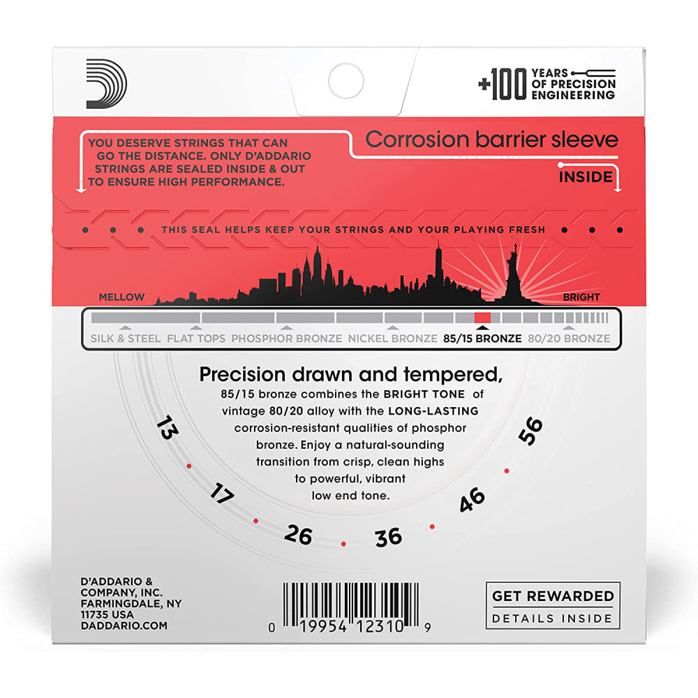 Dây Đàn Guitar Acoustic D'Addario EZ930 85/15 Bronze, Medium, 13-56-Mai Nguyên Music