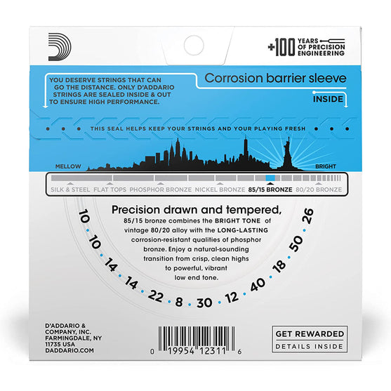 Dây Đàn Guitar Acoustic D'Addario EZ940 85/15 Bronze 12-String, Light, 10-50-Mai Nguyên Music