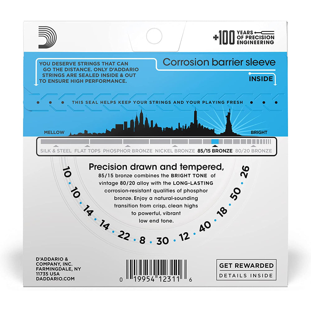 Dây Đàn Guitar Acoustic D'Addario EZ940 85/15 Bronze 12-String, Light, 10-50-Mai Nguyên Music