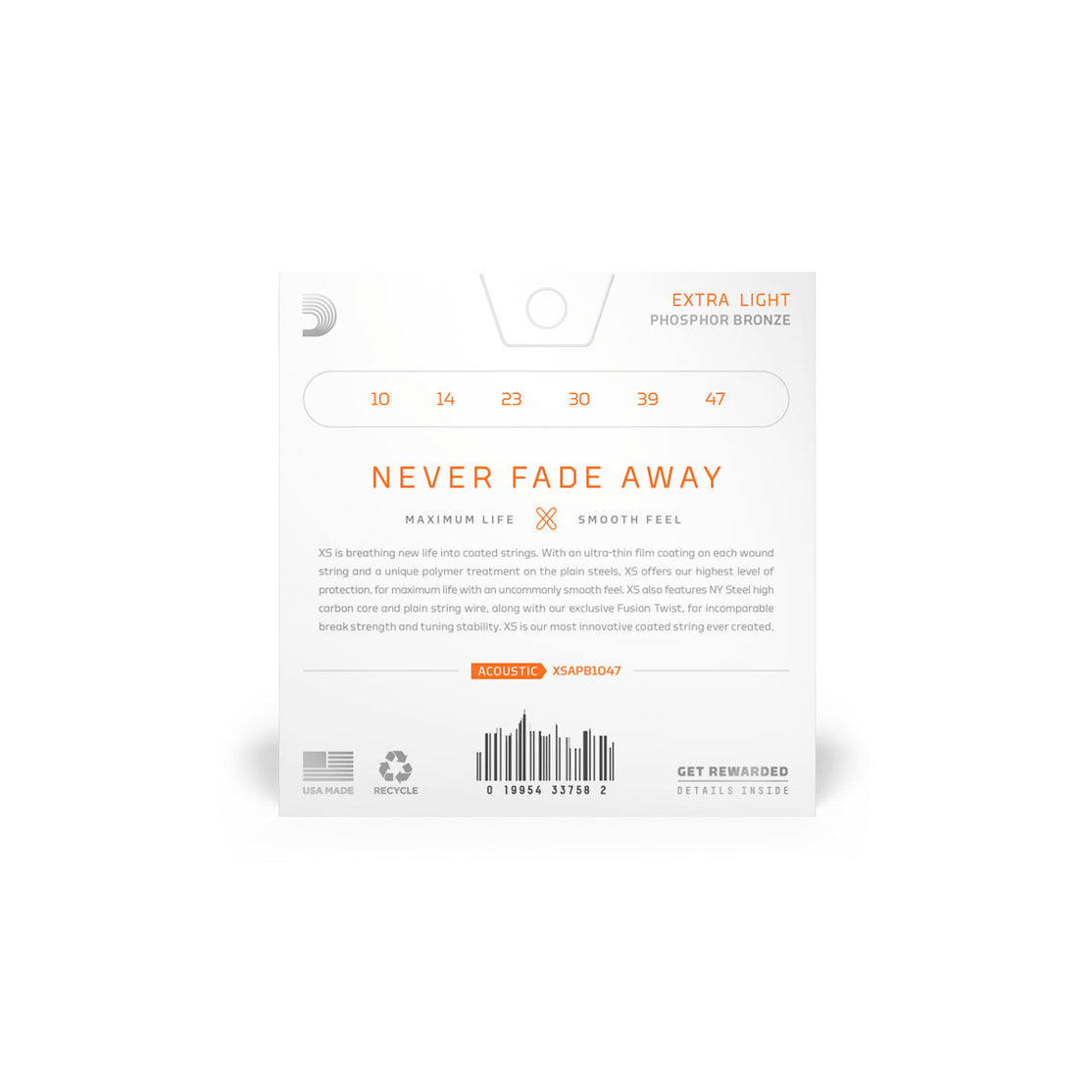 Dây Đàn Guitar Acoustic D'Addario XSAPB1047 Phosphor Bronze, Extra Light, 10-47-Mai Nguyên Music