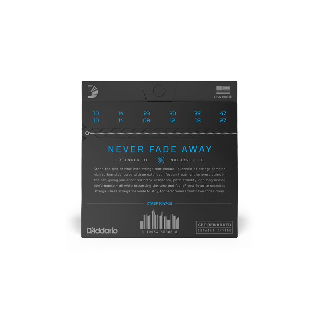 Dây Đàn Guitar Acoustic D'Addario XTABR1047-12 XT 80/20 12-String, Light, 10-47-Mai Nguyên Music