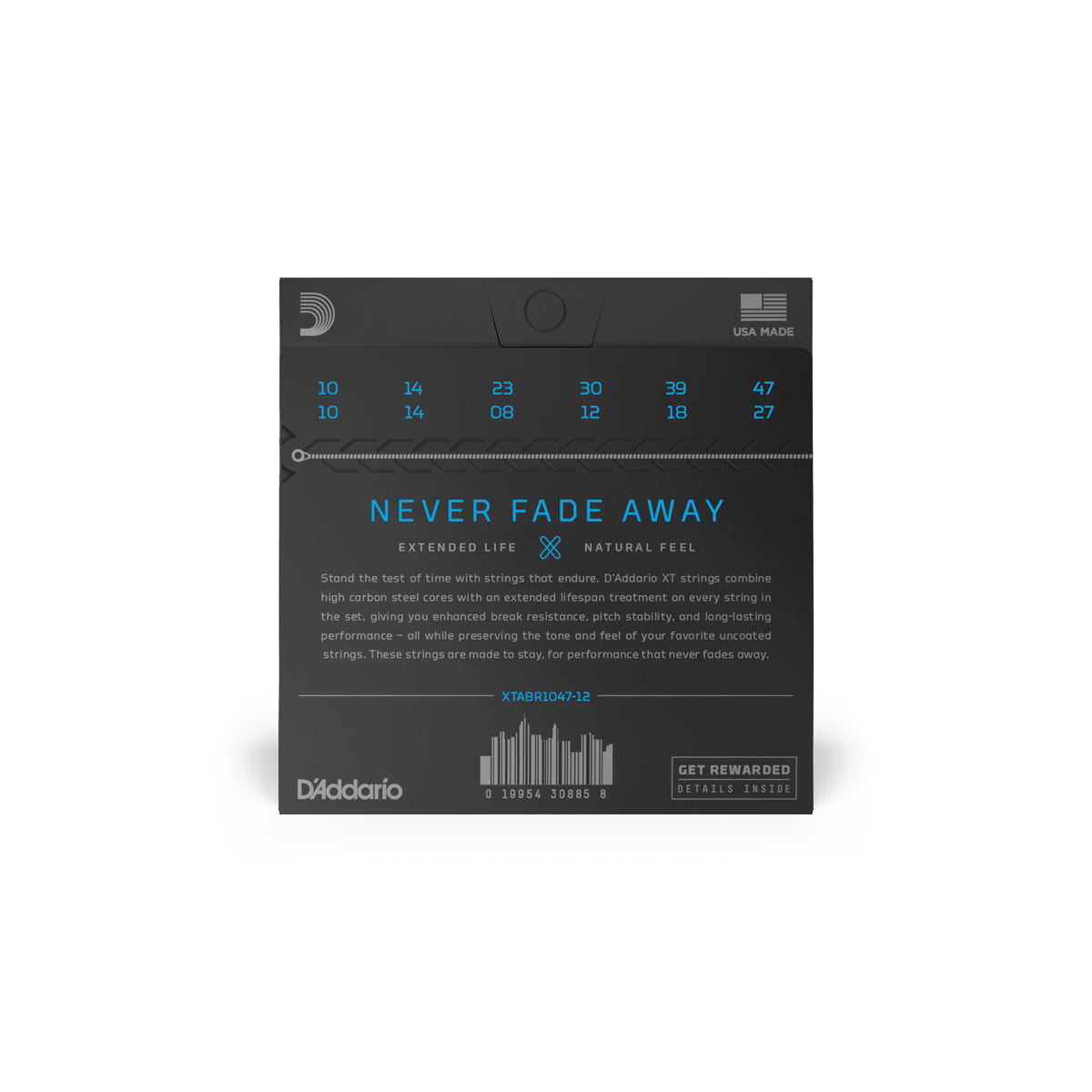 Dây Đàn Guitar Acoustic D'Addario XTABR1047-12 XT 80/20 12-String, Light, 10-47-Mai Nguyên Music