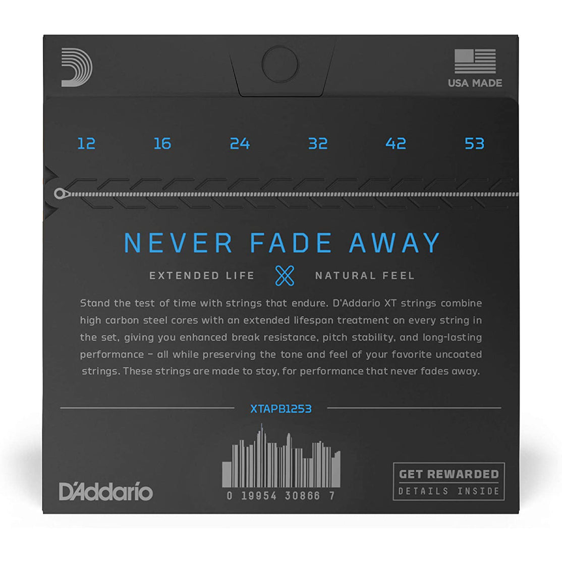 Dây Đàn Guitar Acoustic D'Addario XTAPB1253-B25 XT Phosphor Bronze, Light, 12-53, Set of 25-Mai Nguyên Music